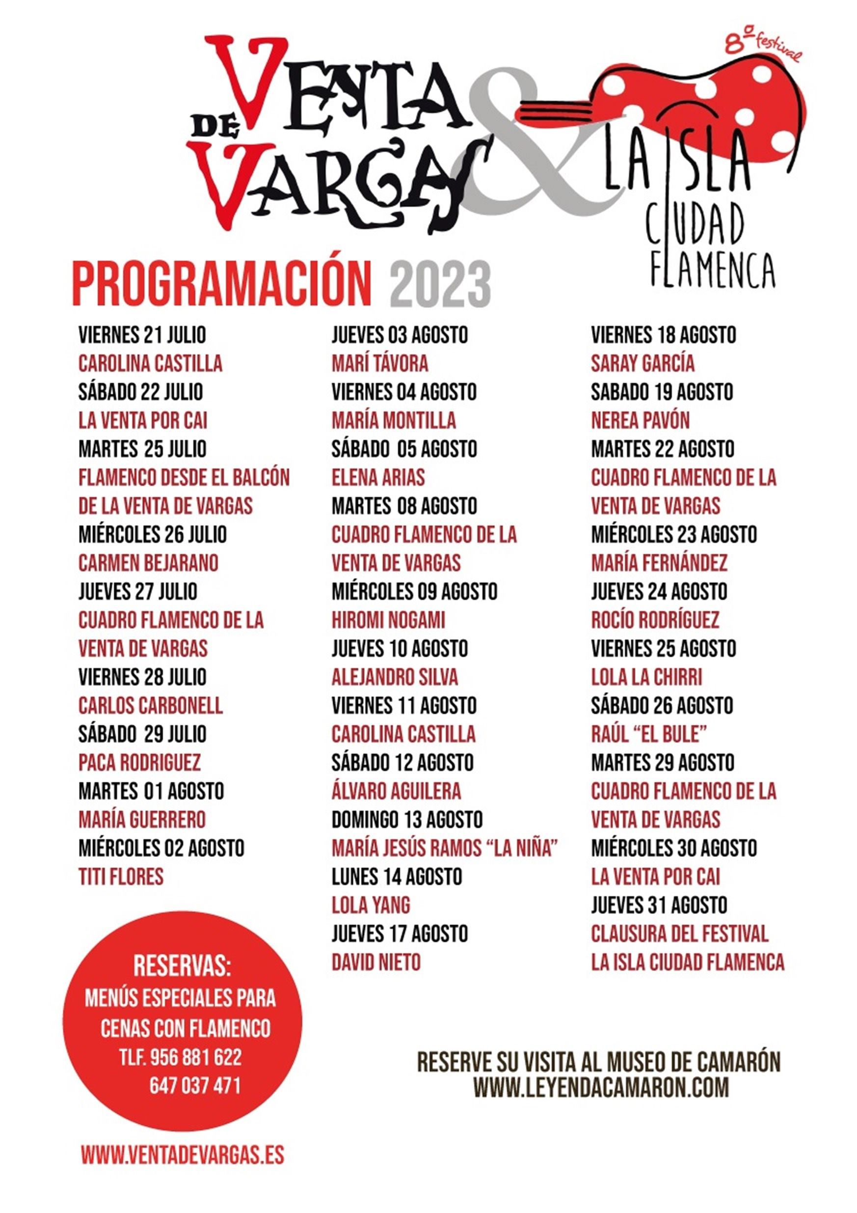 Program of the Venta de Vargas. 